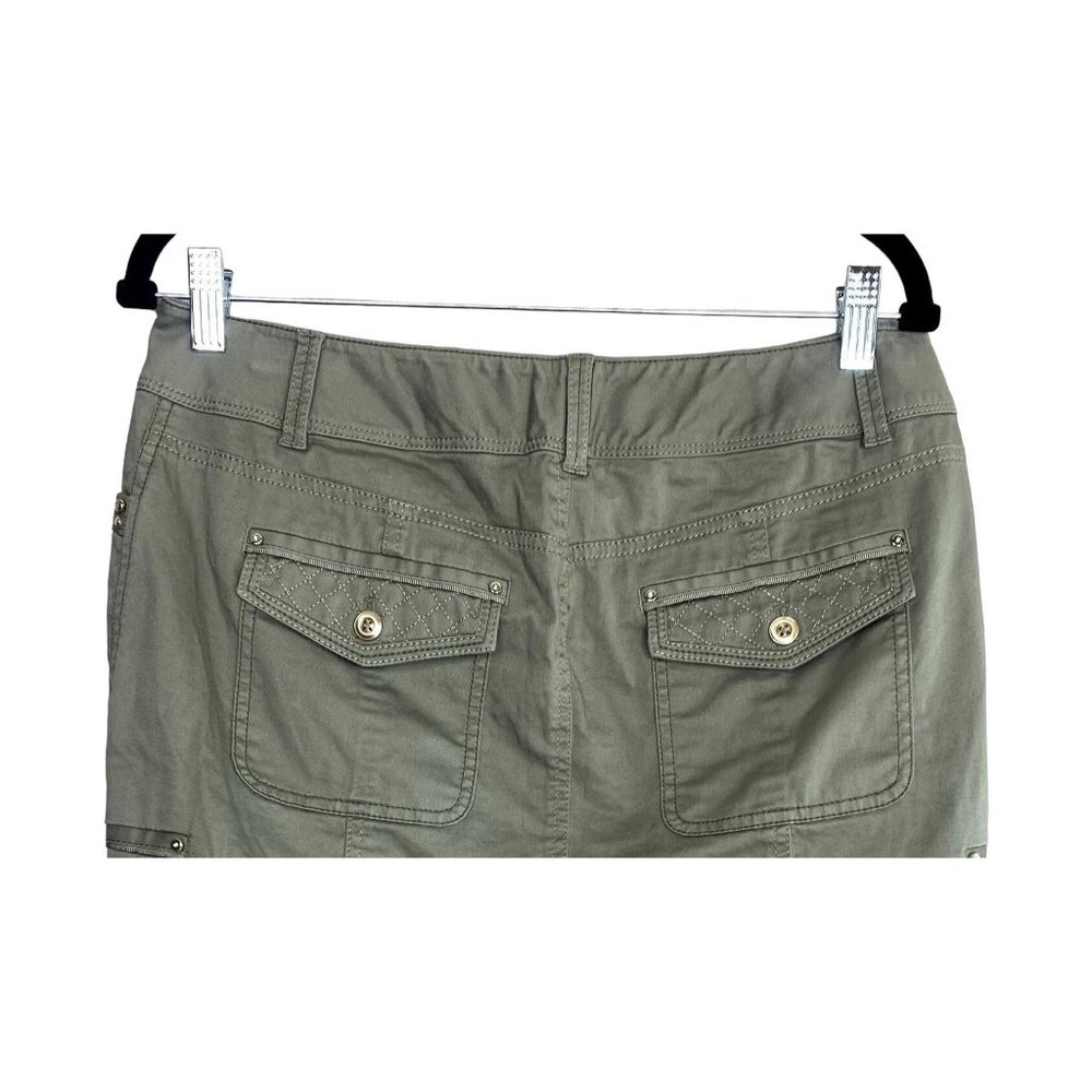 White House Black Market Olive Cargo Skirt 2 - Picture 6 of 9